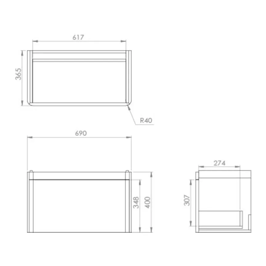 Saneux Hyde 70cm 1 Drawer Wall Mounted Unit - Matte Sage detail view - Image 6