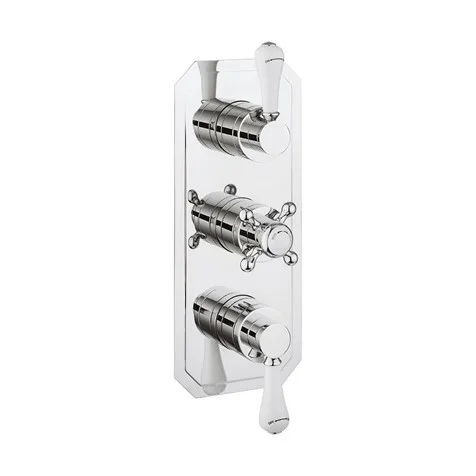 Crosswater Belgravia 3 Handle Trimset (must Be Paired With Wlbp3000rc+) Chrome White Lever