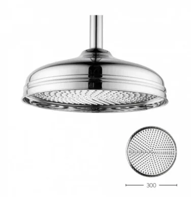 Crosswater Traditional 12" Shower Rose Chrome detail view - Image 2