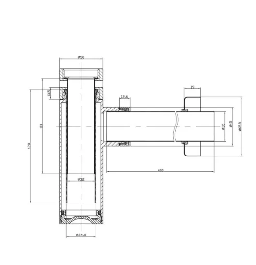 Crosswater Bottle Trap Brushed Brass detail view - Image 4