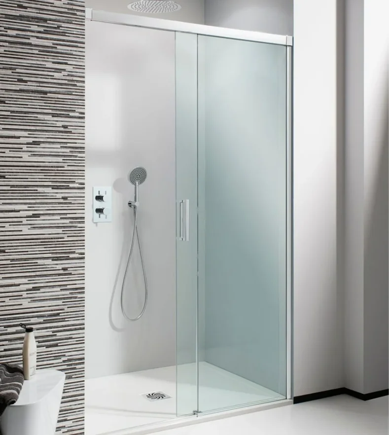 Crosswater Design 8 Slider Soft Close Door 1100 Silver detail view - Image 3