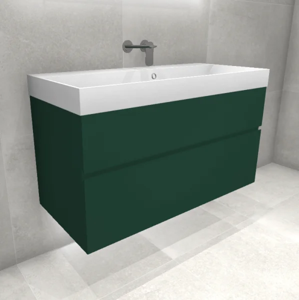 Faeber Venice 1000mm Basin Unit RAL 6028 Pine green Matt