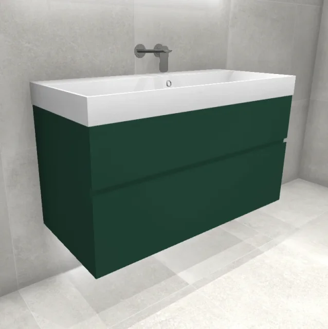 Faeber Venice 1000mm Basin Unit RAL 6028 Pine green Matt product image - Image 1