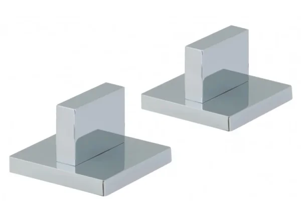 Vado Geo Pair of Deck Mounted Shower Mixer Stop Valve Taps Chrome product image - Image 1