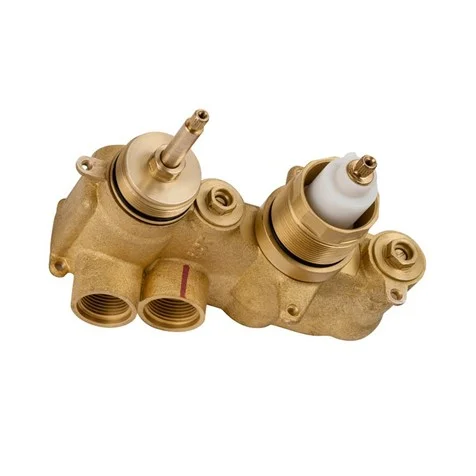 Crosswater 2 Outlet Thermostatic Valve Body with Diverter for 2 Handle Trimsets Landscape without Collars