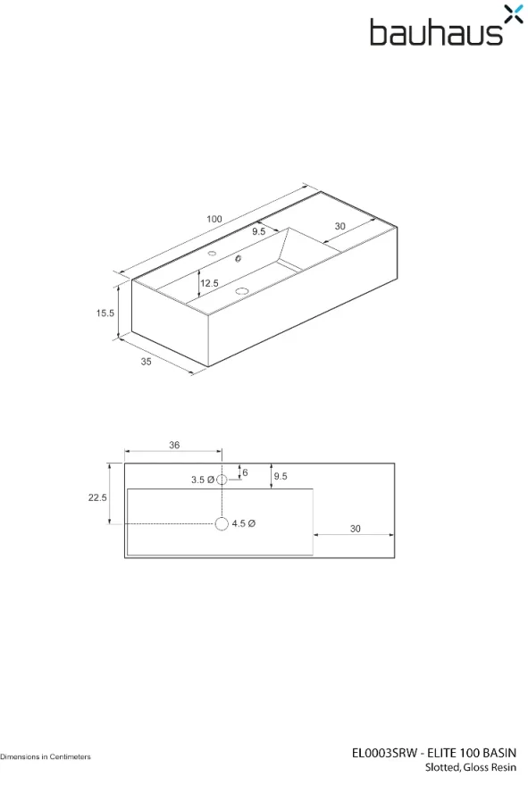 Crosswater Bauhaus Elite Drawer Vanity Unit 1000 x 350mm Anthracite product image - Image 3
