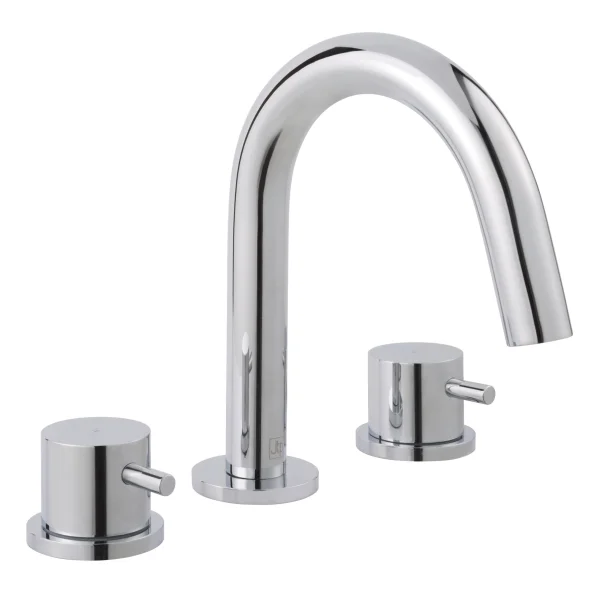 Just Taps Florence 3 Hole Deck Mounted Basin Mixer Swivel Spout Chrome