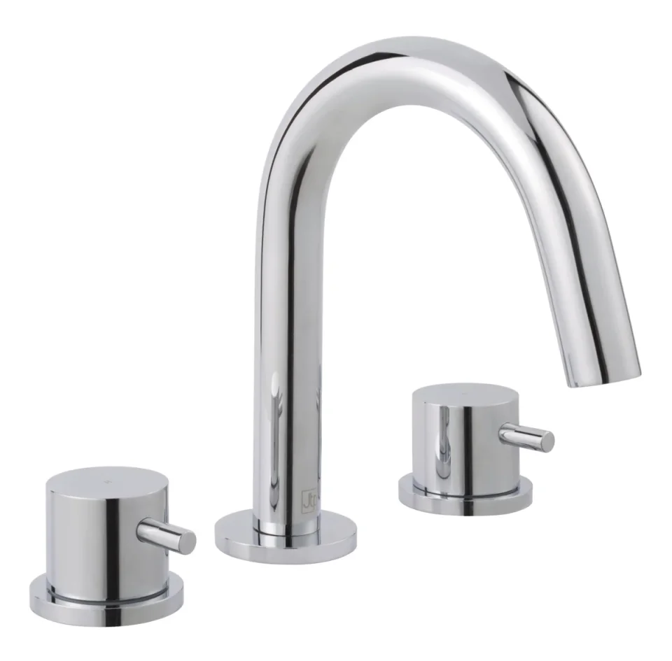 Just Taps Florence 3 Hole Deck Mounted Basin Mixer Swivel Spout Chrome product image - Image 1
