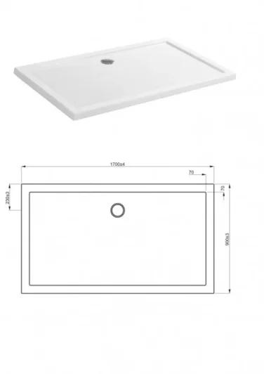 Crosswater Rectangular 35mm Acrylic Shower Tray 1700 x 900mm product image - Image 1