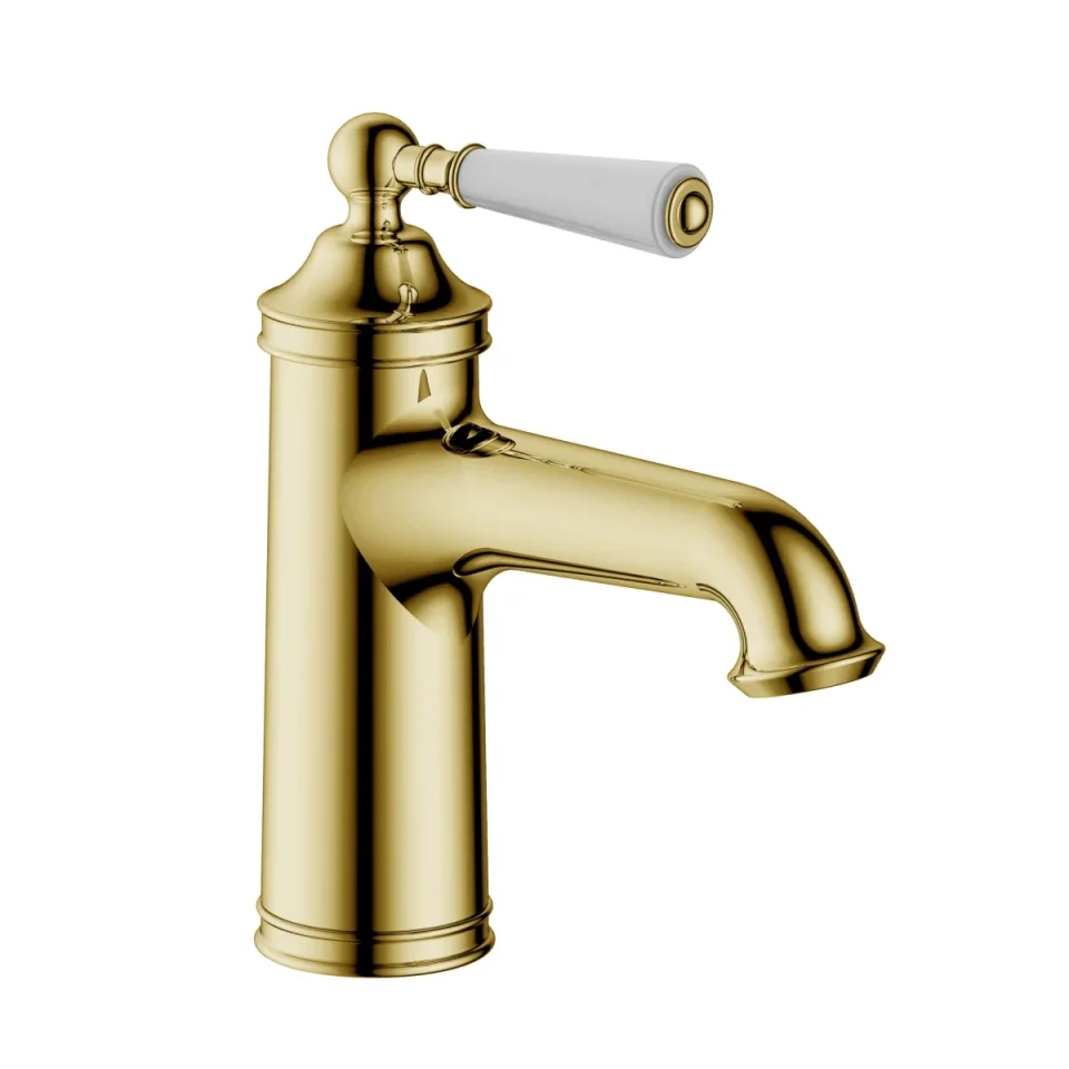 Just Taps Grosvenor Lever Basin Mixer Light Gold product image - Image 1
