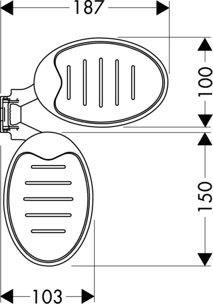 Hansgrohe Raindance Cassetta Soap Dish Chrome detail view - Image 3