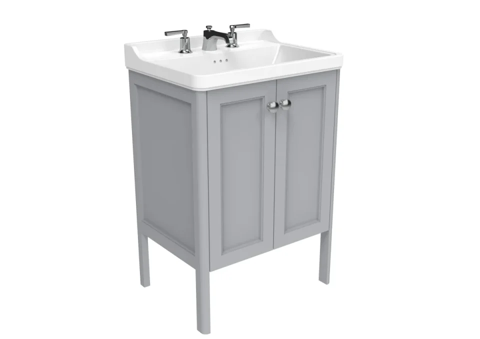 Saneux Sofia 60cm 2 Door Floor Standing Console Unit - Dove Grey product image - Image 1