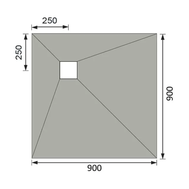 Abacus Elements Level Access Kit Square Drain 9x9 Corner technical drawing - Image 2