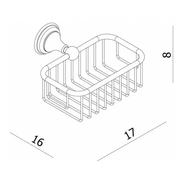 Crosswater Belgravia Shower Basket Chrome technical drawing - Image 3