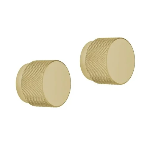 Crosswater Knurled Handle X2 Brushed Brass product image - Image 1