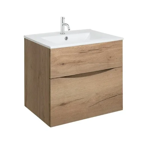 Crosswater Glide Ii 2 Drawer Basin Unit 600 Windsor Oak product image - Image 1
