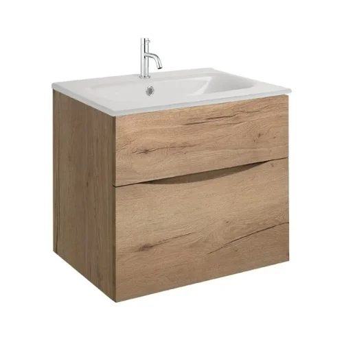 Crosswater Glide Ii 2 Drawer Basin Unit 600 Windsor Oak detail view - Image 6