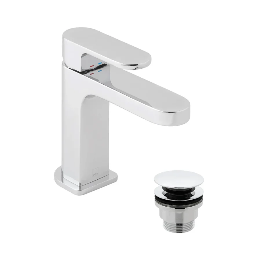 Vado Slim Life Mono Basin Mixer Smooth Bodied Single Lever Deck Mounted With Universal Waste Chrome product image - Image 1