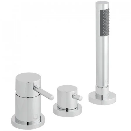 Vado Zoo 3 Hole Bath Shower Mixer Single Lever Deck Mounted Without Spout For Use With Bath Filler Waste And Overflow Chrome