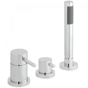 Vado Zoo 3 Hole Bath Shower Mixer Single Lever Deck Mounted Without Spout For Use With Bath Filler Waste And Overflow Chrome