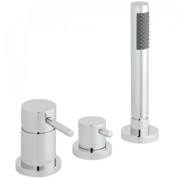 Vado Zoo 3 Hole Bath Shower Mixer Single Lever Deck Mounted Without Spout For Use With Bath Filler Waste And Overflow Chrome product image - Image 1