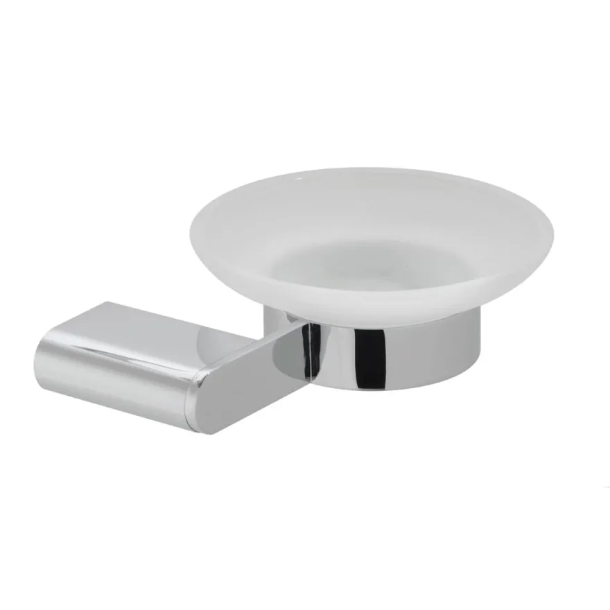 Vado Photon Frosted Glass Soap Dish And Holder Wall Mounted Chrome product image - Image 1