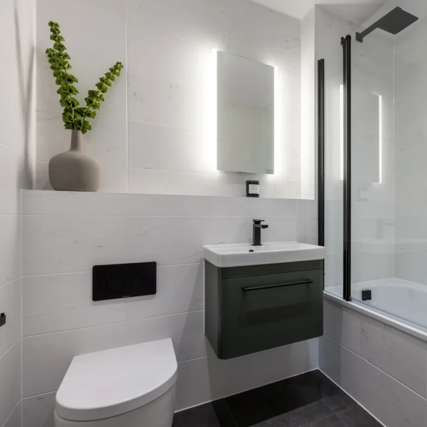 Saneux Hyde 55cm 1 Drawer Wall Mounted Unit - Matte Sage detail view - Image 6