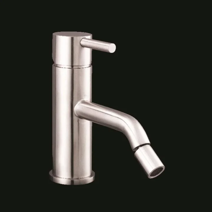 Brushed Stainless Steel Inox Single Lever Bidet Mixer With Pop Up Waste product image - Image 1