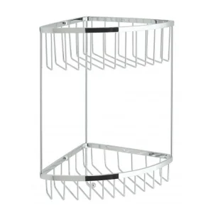 Vado Basket Large Double Triangular Corner With Integral Hook Wall Mounted Chrome