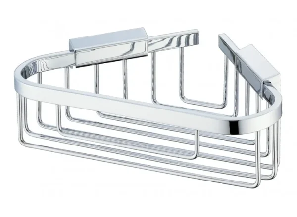 Vado Basket Medium Triangular Corner Wall Mounted Chrome detail view - Image 2