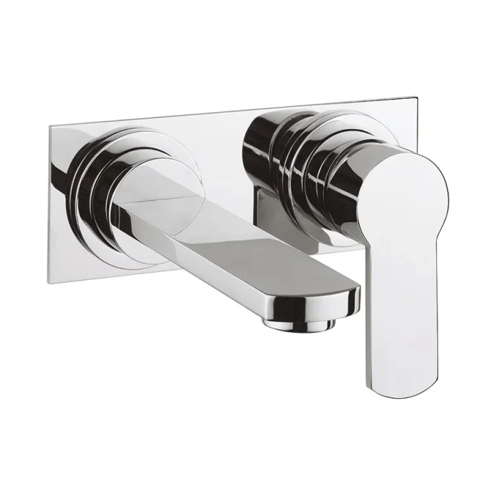 Crosswater Wisp Basin 2 Hole Set Wall Mounted Chrome detail view - Image 2