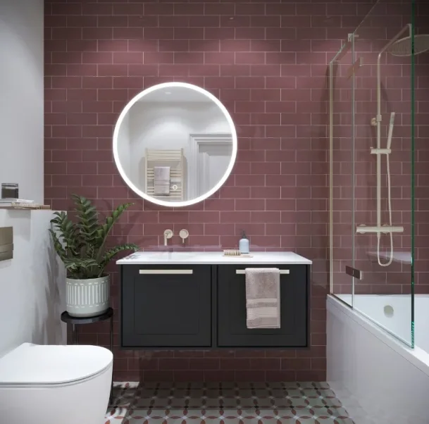 Crosswater Optix Hinged Bath Screen With Inline Panel 180 Left Handed Brushed Brass detail view - Image 3