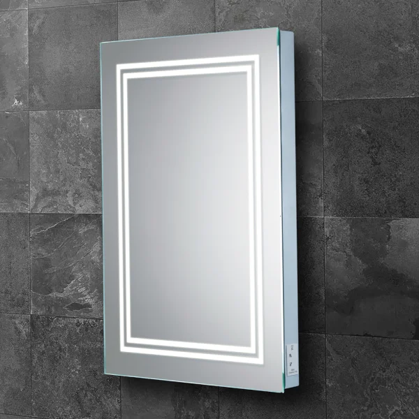 Hib Boundary 50 Mirror With Chargng Socket H70 X W50 X D5.6cm
