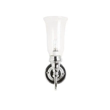 Burlington Ornate Base, Vase Clear Glass Shade - Chrome