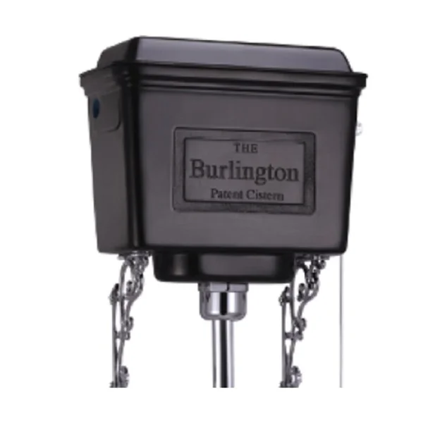 Burlington Black Aluminium High Level Cistern Including Cistern Fittings