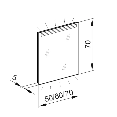 Schneider Illuminated Mirror Aranga Led Ara/sp 50/led, 4000k, White technical drawing - Image 2