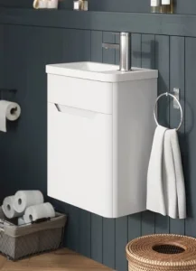 Cubico Eclipse 450mm Wall Hung Vanity Unit In Matt White With Resin Basin