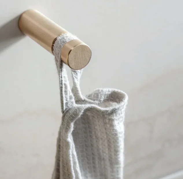 Crosswater Mpro Single Robe Hook Brushed Brass detail view - Image 2