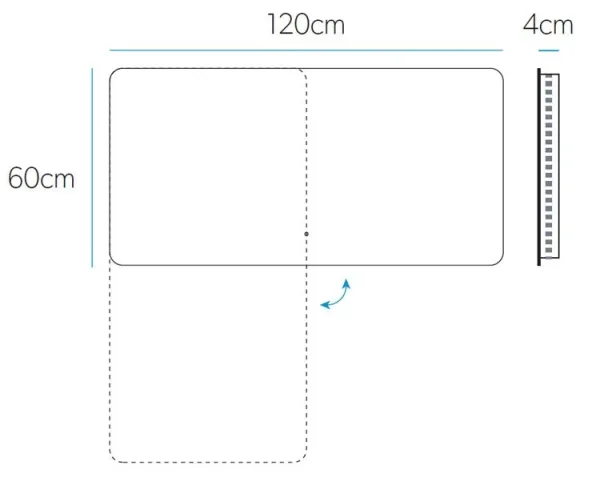 Hib Ambience 120 Mirror H60 X W120 X D4cm technical drawing - Image 3