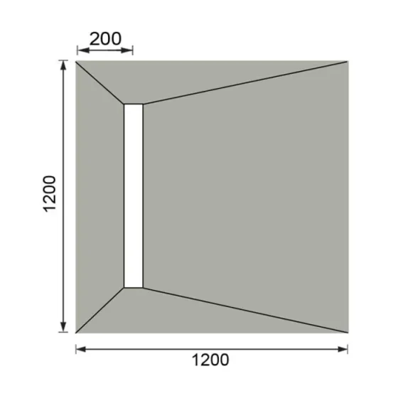 Abacus Elements Level Access Kit Linear 600 Drain 12x12 End technical drawing - Image 2