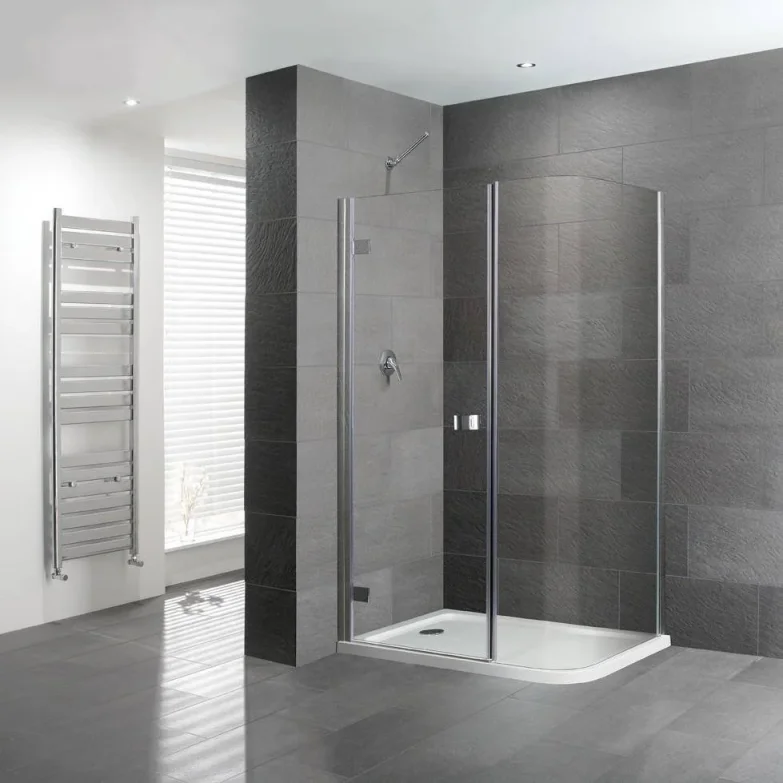 Eastbrook Volente 1200x800 Curved Corner - Fixed Panel Chrome Profiles product image - Image 1