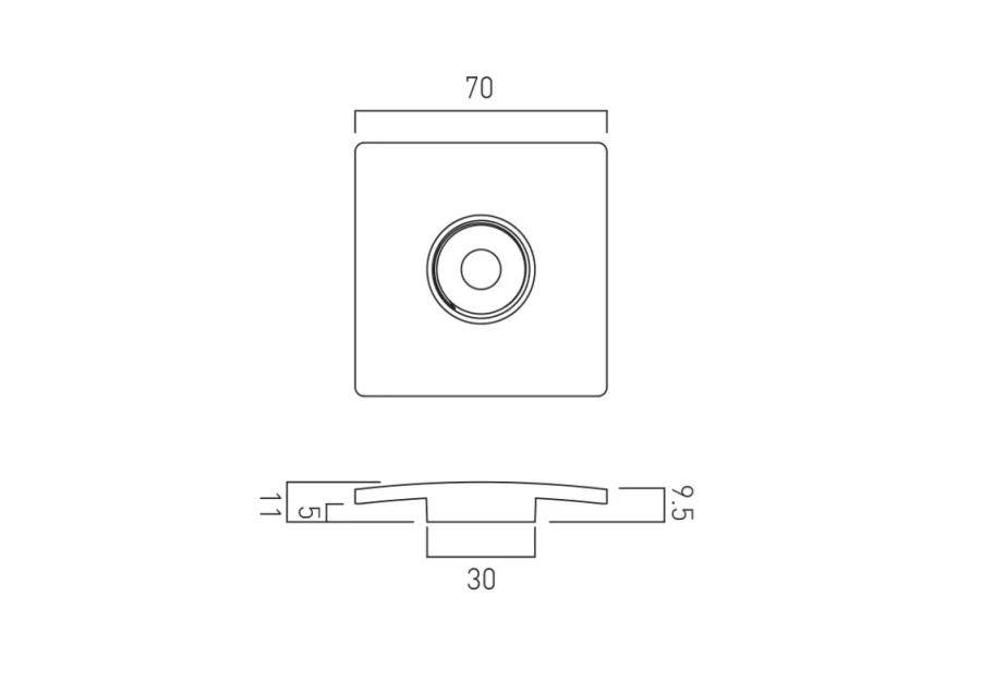 Vado Individual Square Cap To Suit Universal Basin Waste Brushed Black technical drawing - Image 2