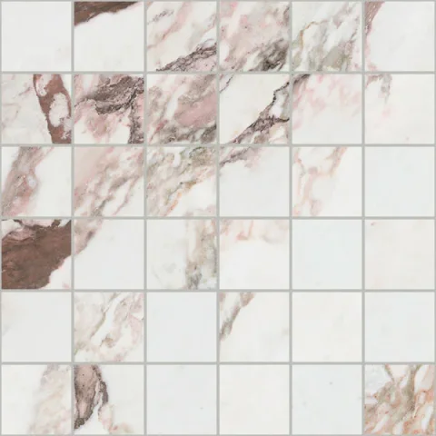European Tiles Charmo Calacatta Pink Mosaic 30 X 30cm Polished Wall Tile product image - Image 1