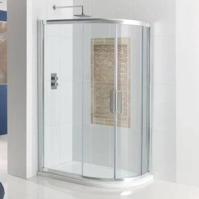 Eastbrook Corniche Easy Clean Offset Quad 900x800 Chrome product image - Image 1