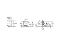 Roca Meridian-n Compact Wall Hung Wc Pan technical drawing - Image 2