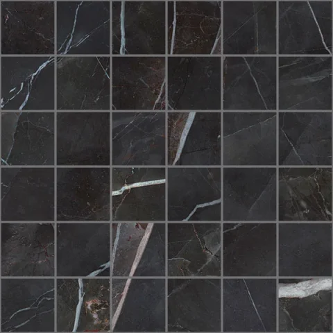 European Tiles Charmo Calacatta Black Mosaic 30 X 30cm Polished Wall Tile detail view - Image 4