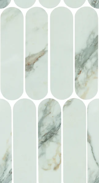 European Tiles Charmo Calacatta Pink Oval Mosaic 19.5 X 37cm Polished Wall Tile (sold Per Piece)