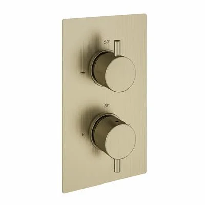 Eastbrook Meriden Concealed Twin Thermostatic Shower Valve Brushed Brass