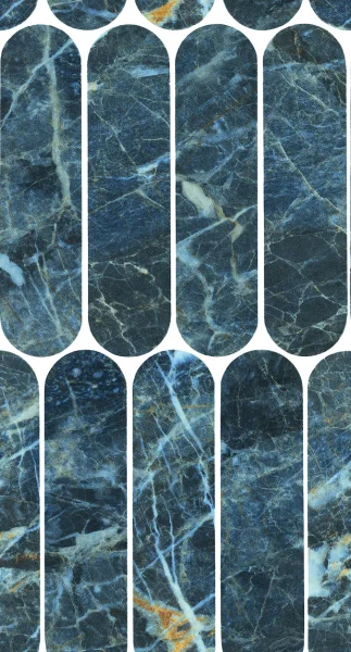 European Tiles Charmo Blue Sunstone Oval Mosaic 19.5 X 37cm Polished Wall Tile (sold Per Piece)