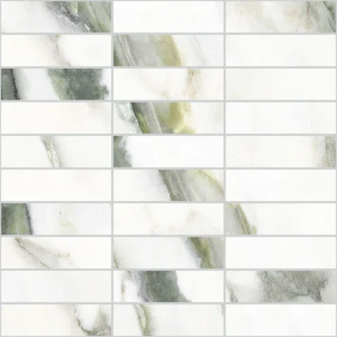 European Tiles Charmo Calacatta Green Brick Pattern 30 X 30cm Polished Wall Tile (sold Per Piece) detail view - Image 2